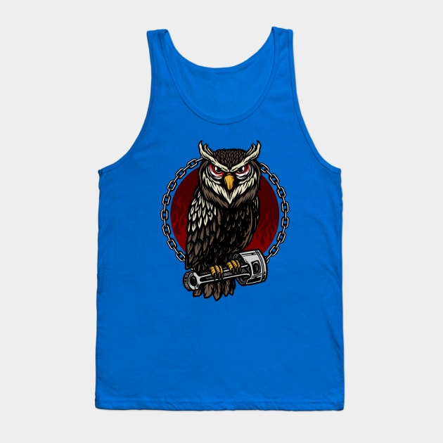 Owl Piston Tank Top by Mako Design 